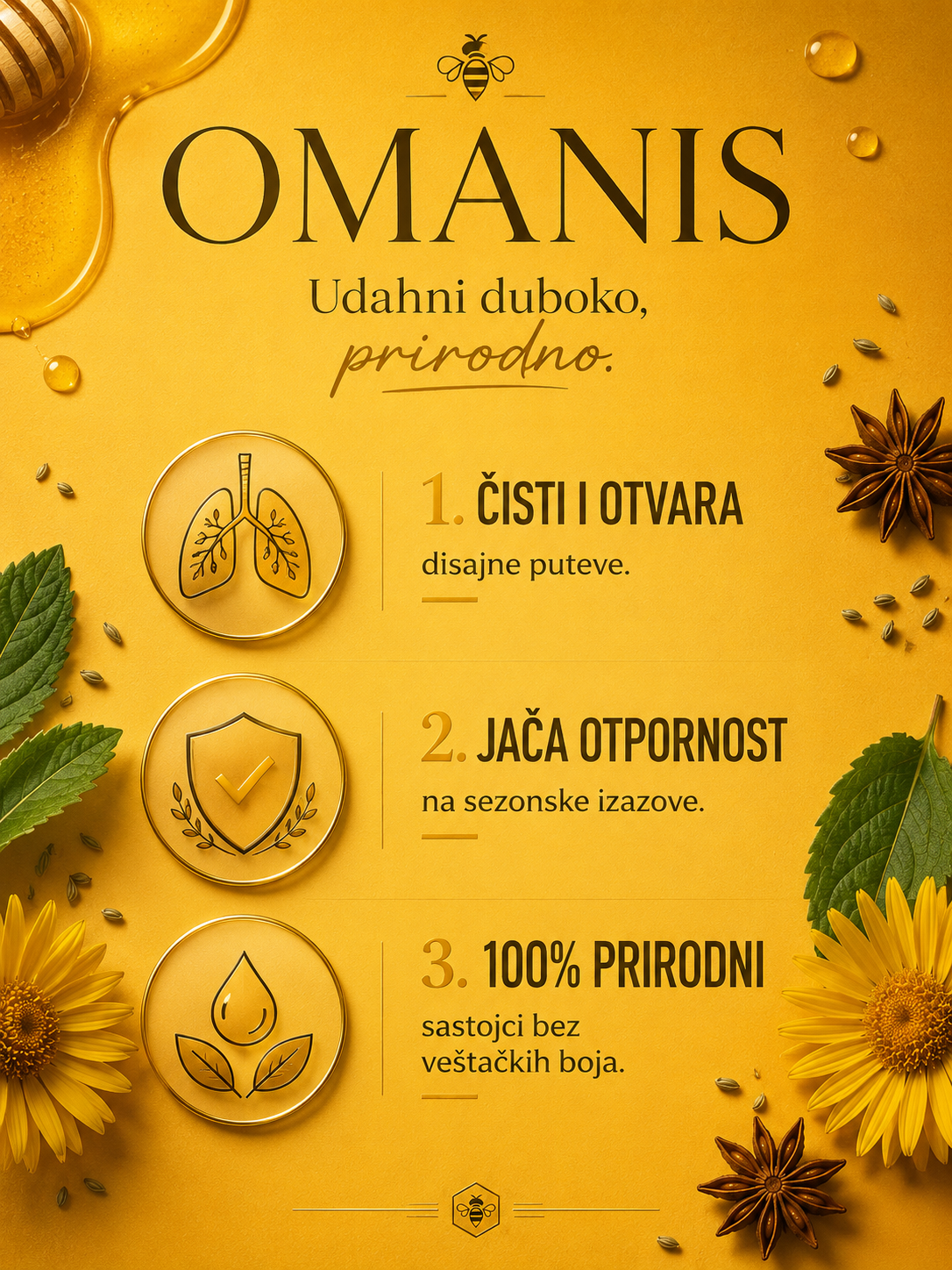 OMANIS - ČISTAČ PLUĆA - MED - Slika 2